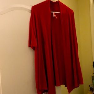 Great red short sleeve cardigan!  Size 1X